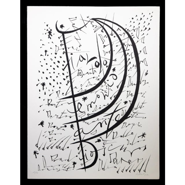 Rafael Alberti, Letter D, Original Lithograph, 1972 For Sale