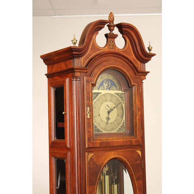 Brown Late 20th Century GMK Fancher 'Melrose' Mahogany Grandfather Clock For Sale - Image 8 of 12