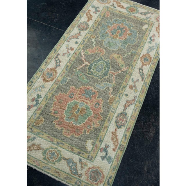 Turkish Turkish Oushak Rug 2'6" x 5'7" #17514 For Sale - Image 3 of 8