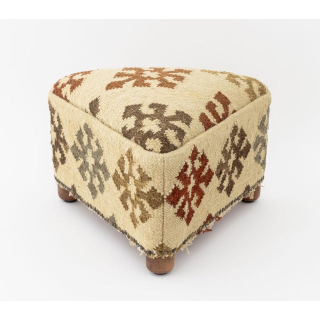 Textile George Smith Style Kilim Upholstered Footstool For Sale - Image 7 of 9