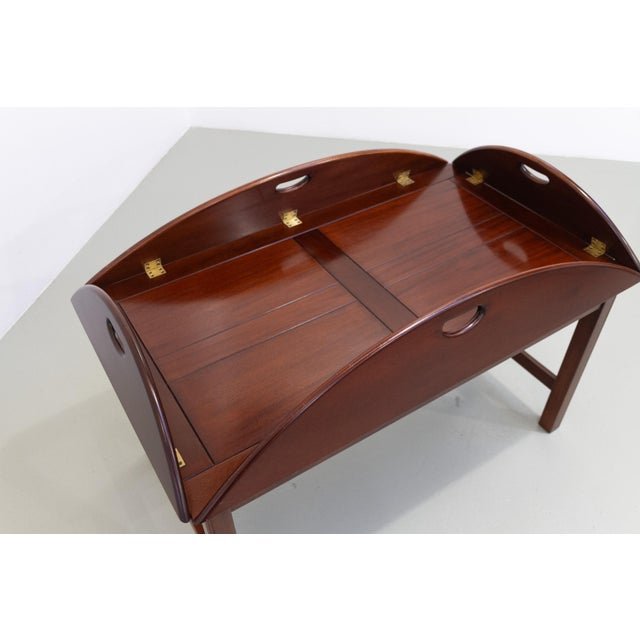 English Mahogany and Brass Butlers Tray Coffee Table, 1960s For Sale - Image 15 of 18