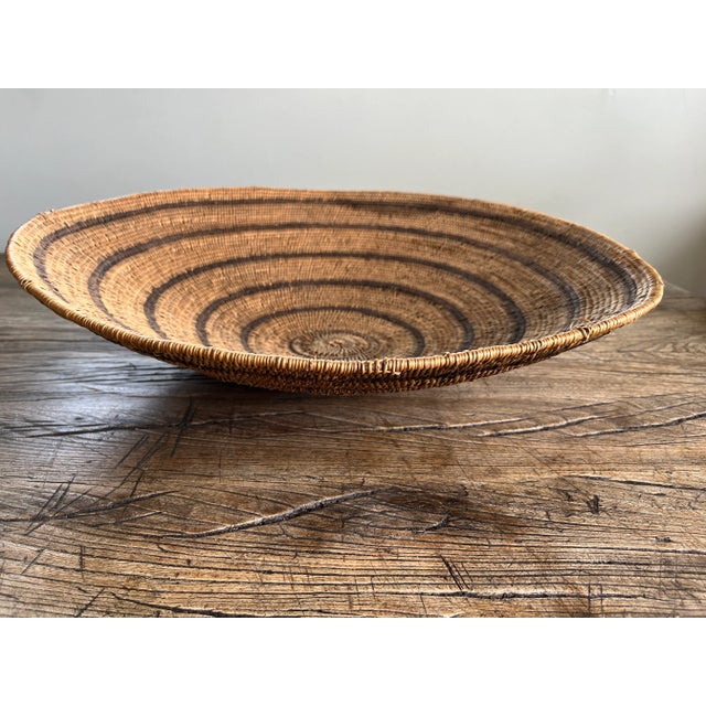 1920s Antique Large in the Style of Native American Apache Basket Bowl For Sale - Image 5 of 9