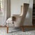 Vintage upholstered wingback lounge chairs by Drexel. Features a gracefully shaped wingback silhouette with hand-applied...