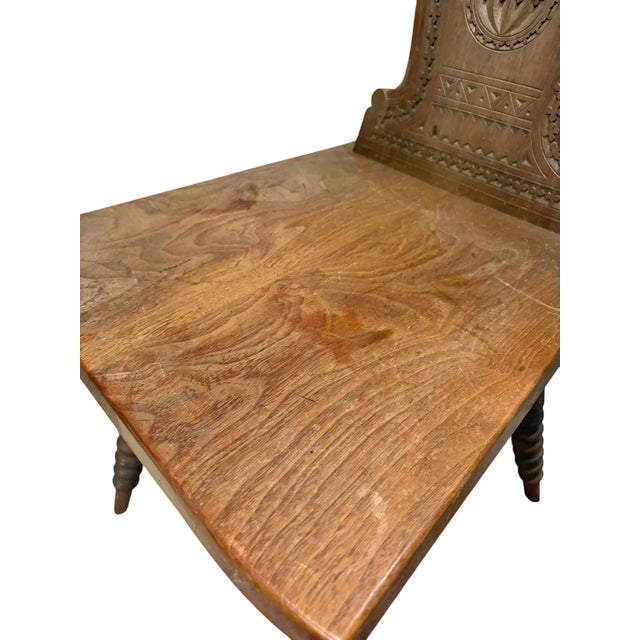 1900 - 1909 Pair of Vintage Hand-Carved Walnut Folk Art Chairs – Mill Valley Provenance For Sale - Image 5 of 6