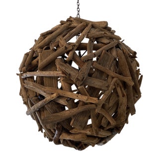 Restoration Hardware Driftwood Orb Pendant For Sale
