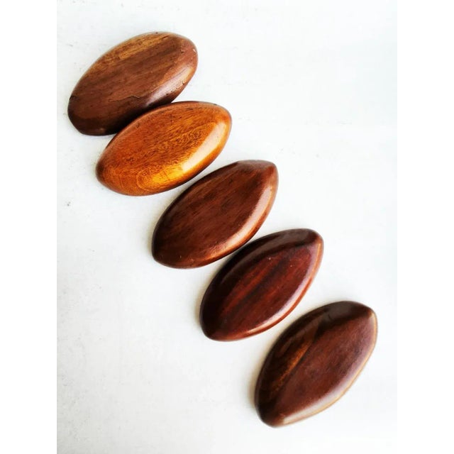 Vintage Set of Mahogany Snack Plates/Trinket Dishes, 5 Pieces For Sale - Image 9 of 9