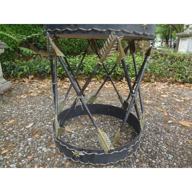 Neoclassical Italian Neoclassical Style Iron and Tole Table With Arrows For Sale - Image 3 of 13