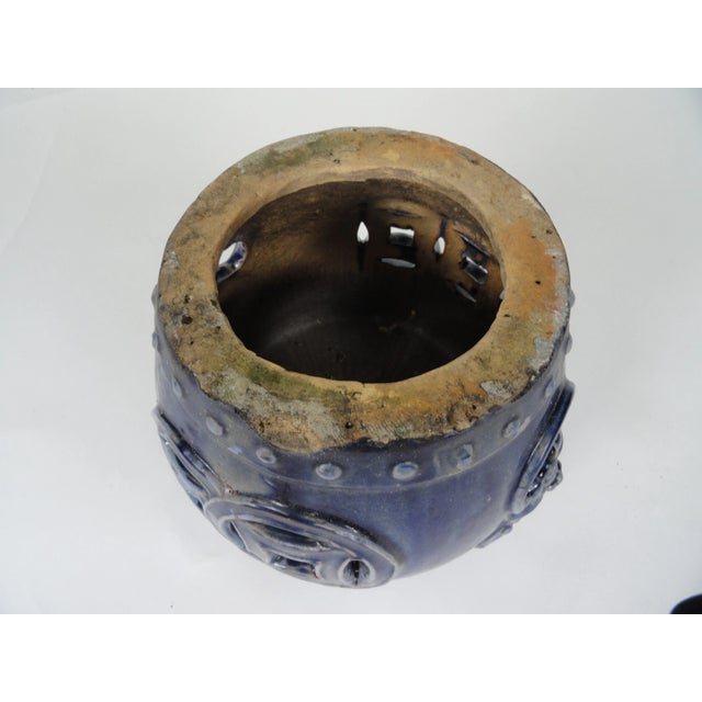 Late 19th Century 19th Century Blue Ceramic Garden Seat For Sale - Image 5 of 6