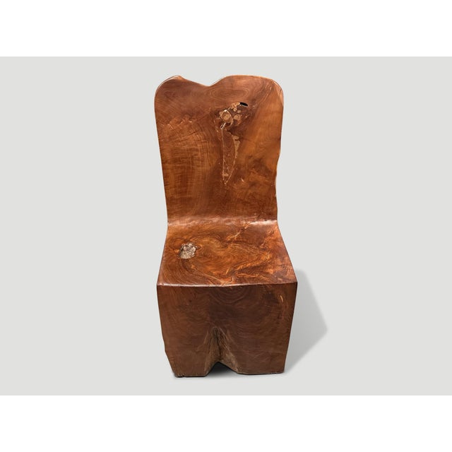 Contemporary Andrianna Shamaris Sculptural Teak Wood Chair For Sale - Image 3 of 6