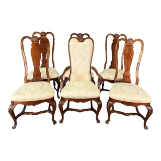 Late 20th Century Set of 6 Bernhardt High Back Cherry Dining Chairs For Sale
