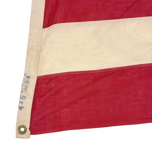 Early 20th Century Large Modified Vintage Cotton Flag With New Yacht Ensign Emblem For Sale - Image 5 of 8