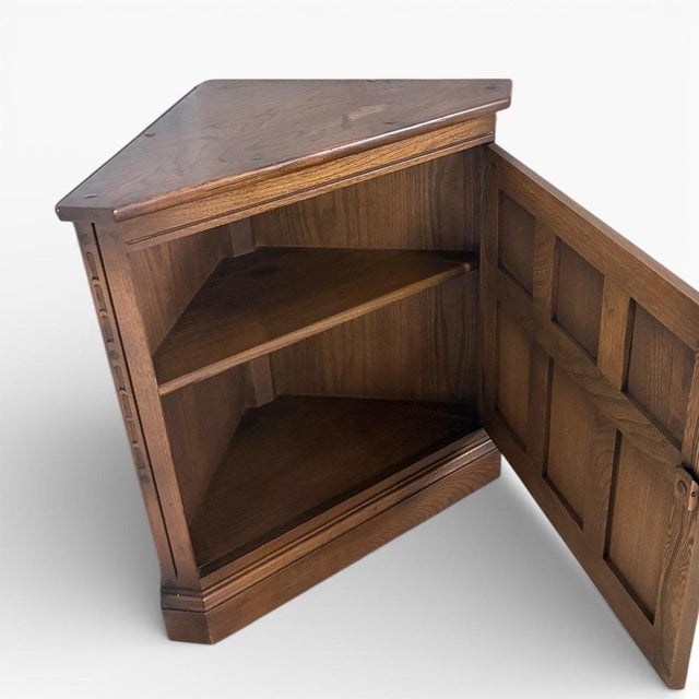 Mid-Century Wood Corner Cabinet with Panelled Door from Ercol For Sale - Image 4 of 7