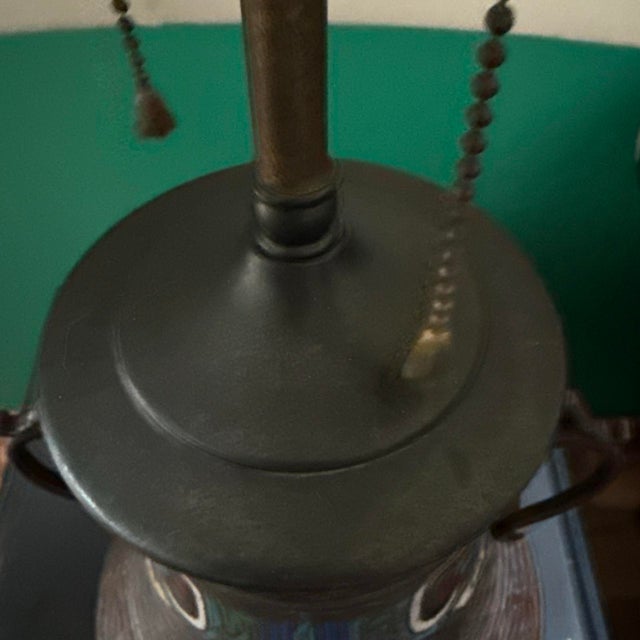 Antique Cloisonné Vase Base Lamp For Sale - Image 10 of 12