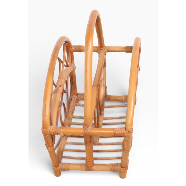 Mid-Century Modern Mid 20th Century Bamboo Magazine Rack For Sale - Image 3 of 9
