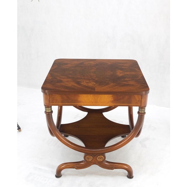 Flame Carved Mahogany Regency Style Lamp Side Table Stand Clean! For Sale - Image 6 of 13