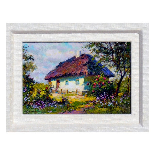 Impressionist Spring Cottage Landscape by Anatoly Petrovitch Krisochenko For Sale - Image 3 of 6