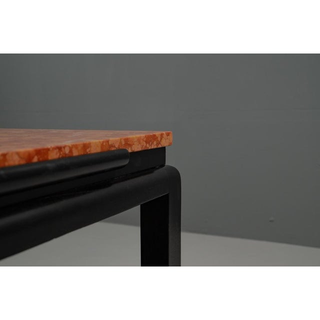 Art Deco Side Table in Black Lacquer with Red Marble Top, Germany, 1925 For Sale - Image 13 of 17