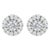 Contemporary 14k White Gold 1 cttw Diamond Halo Stud Earrings (I-J Clarity, I1-I2 Color) For Sale - Image 3 of 6
