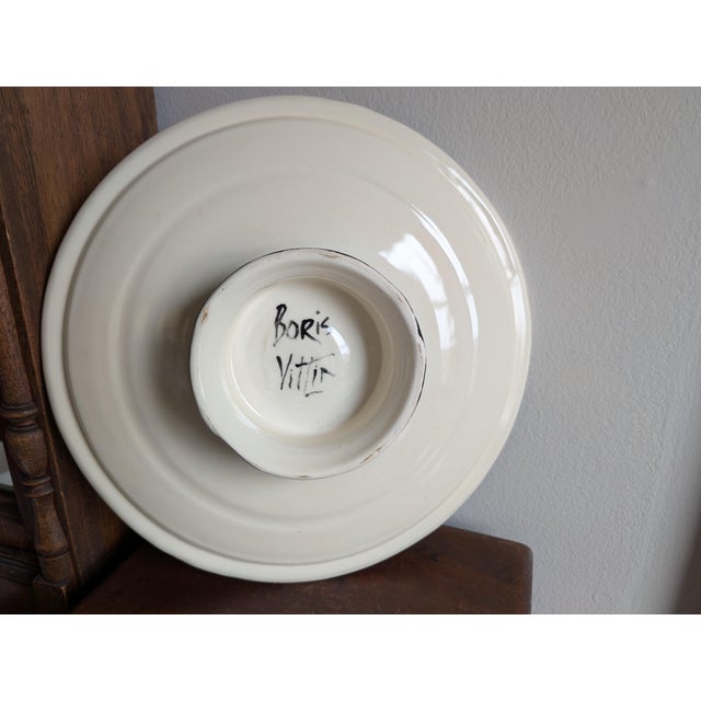 Vintage Boris Vitlin Shallow Footed Majolica Bowl/Platter ~ Ceramic, Circa 1990s For Sale - Image 9 of 14