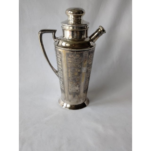 1930s Vintage 1930s Apollo "What'll Yer Have" Silver Cocktail Shaker by Bernard Rice's Sons For Sale - Image 5 of 9