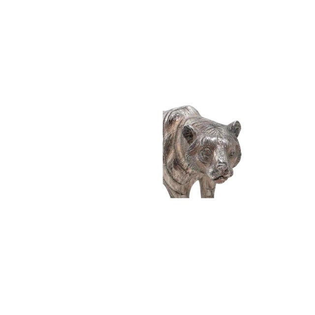 Magrino Italian sterling silver overlay Bengal Tiger figurine, dating to the 20th century. This sculptural piece features...