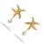 Contemporary Ocean Spirit Starfish Pearl Gold Earrings, A Pair For Sale - Image 3 of 6