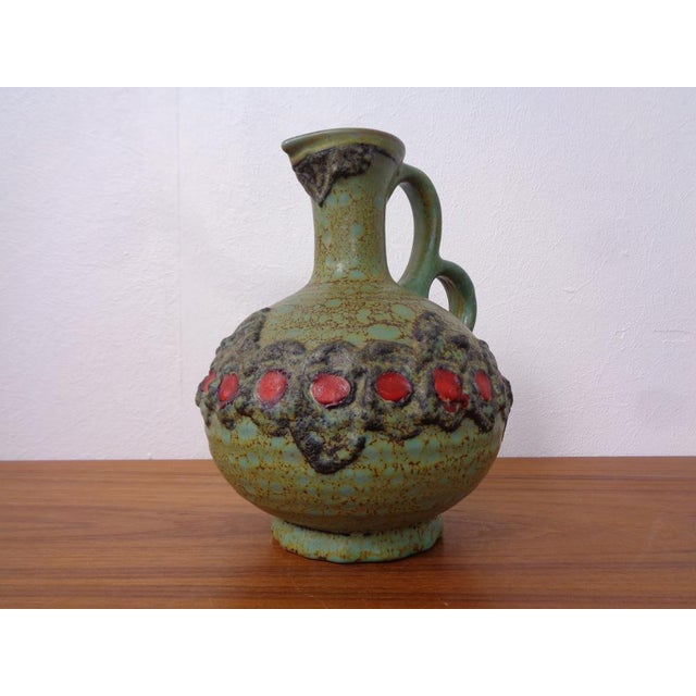 1970s Model 1303 Lava Ceramic Double Handled Vase from Marei, 1970s For Sale - Image 5 of 17