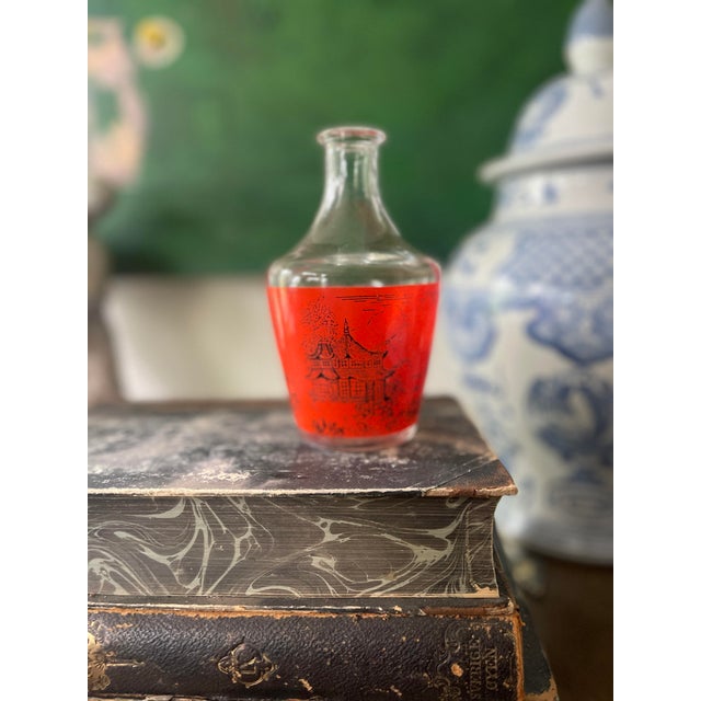 Chinoiserie Late 20th Century French Chinoiserie Glass Decanter For Sale - Image 3 of 9