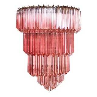 Pink Murano Glass Chandelier, 1980s For Sale