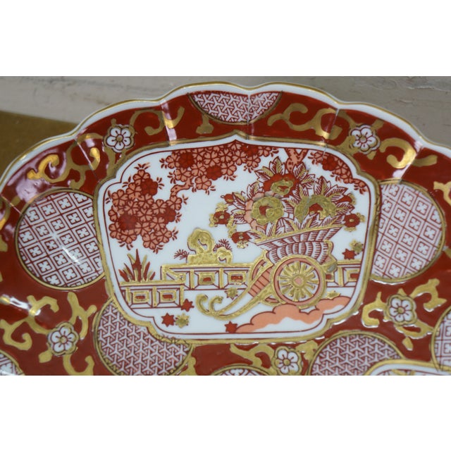Vintage Japanese Goldimari Porcelain Imari Serving Plates Platters Bowl - 4pcs For Sale - Image 11 of 17