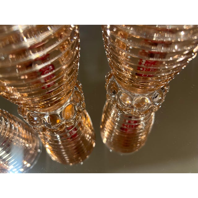 1930s Anchor Hocking Depression Era Manhattan Pink Patterned Ice Tea, Juice Glasses, Tumblers- Set of 4 For Sale In Sacramento - Image 6 of 9