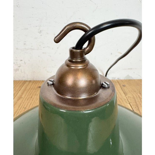 Industrial Green Enamel Factory Pendant Lamp from Multi Electrical Co., 1960s For Sale - Image 14 of 18