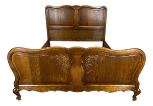 Vintage Louis XV French Oak Double Bed