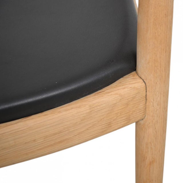 JH503 The Chair in Oak and Black Leather by Hans Wegner, 1960s For Sale - Image 15 of 18