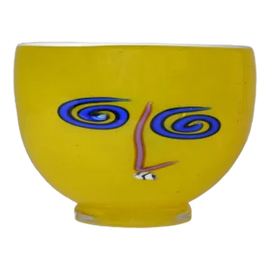 Kerry Feldman Op Art Glass Bowl by Fineline After Picasso Mid-Century Modern 80