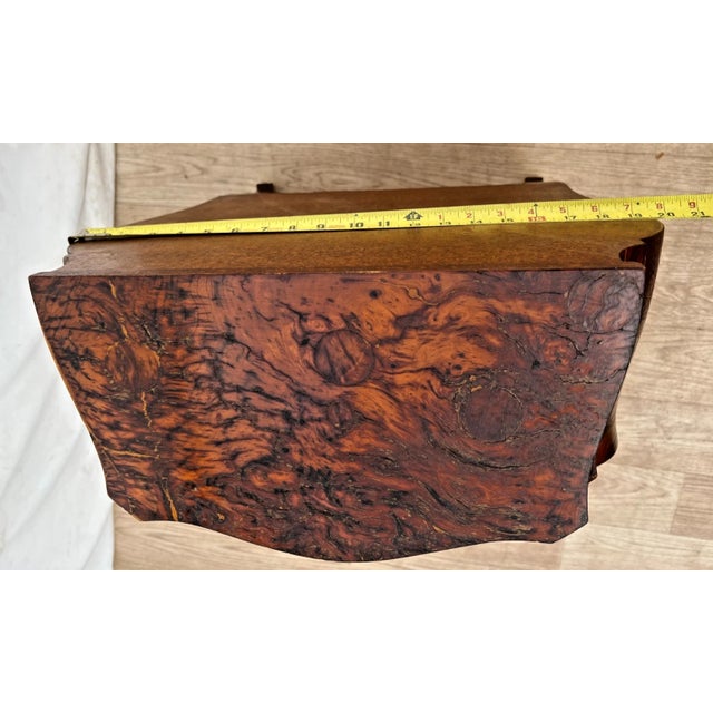 Vintage Petite Venetian Bombe Commode Small Chest of Drawers Burled Walnut For Sale - Image 9 of 11