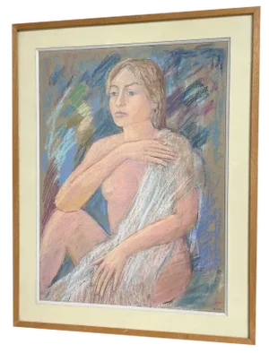 Portrait, 1980s, Charcoal, Framed