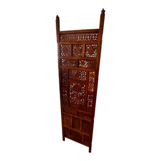 Hand-Carved Indian Teak Jali Architectural Screen Panel For Sale