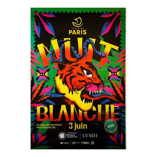 2024 French, Nuit Blanche Paris Advertisement Designed by Marine Crispin For Sale