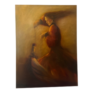 20th Century Oil on Canvas by English Artist B.Austin Signed Titled as "Manipulated Marionette" II Made in 1999
