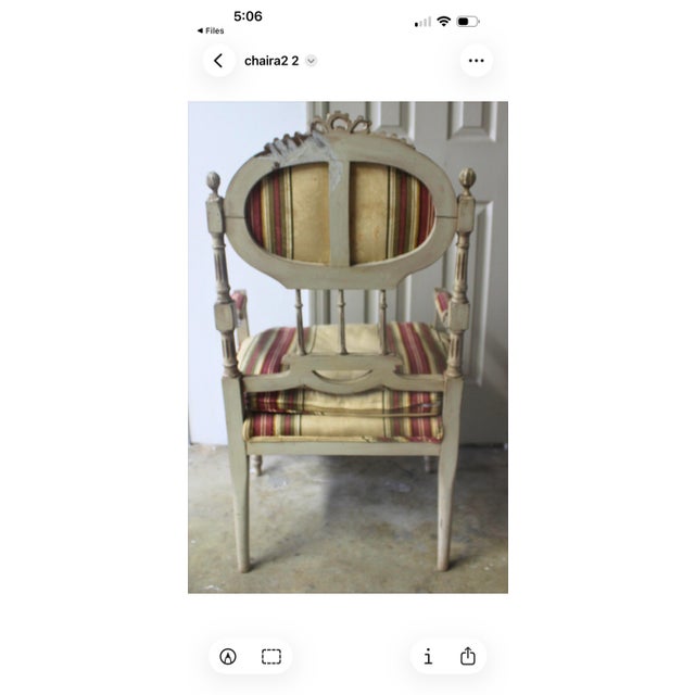 Pair of Early 20th Century Louis XVI Revival Painted Armchairs, Circa 1900–1920 For Sale - Image 4 of 10