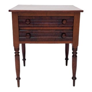 1800's American Federal Period 2 Drawer Side Table For Sale