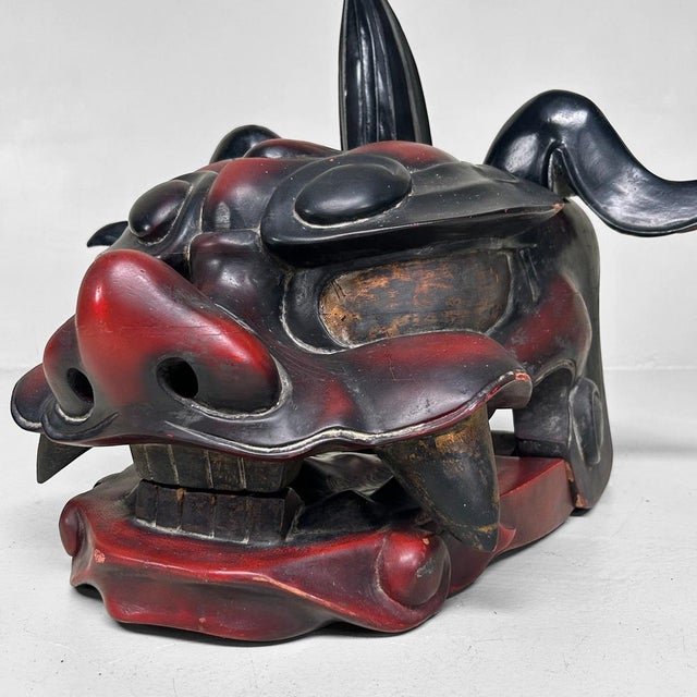 Meiji Wooden Japanese Shishi Mask, 1890s For Sale - Image 17 of 18