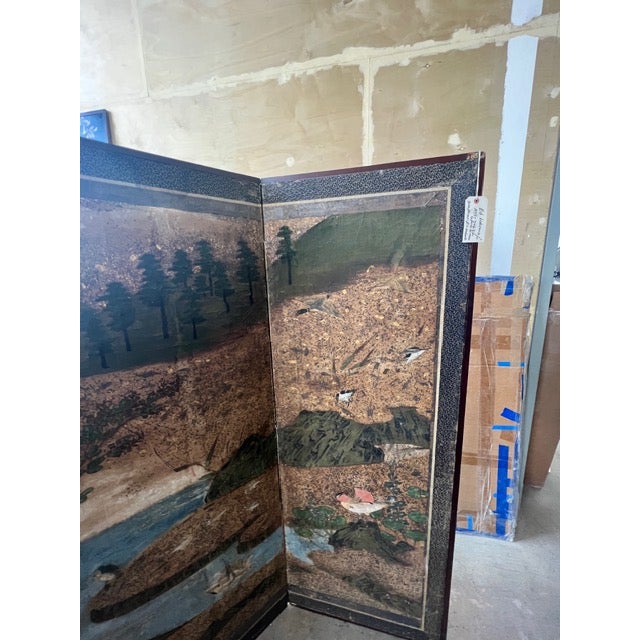 Paper 17th Century Japanese Screen For Sale - Image 7 of 12