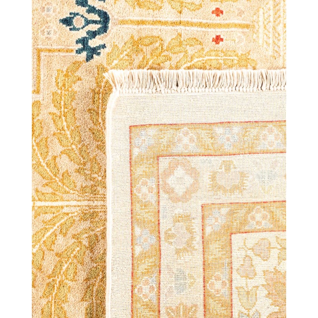 2000 - 2009 Mogul, One-of-a-Kind Hand-Knotted Area Rug - Yellow, 9' 1" x 12' 5" For Sale - Image 5 of 8