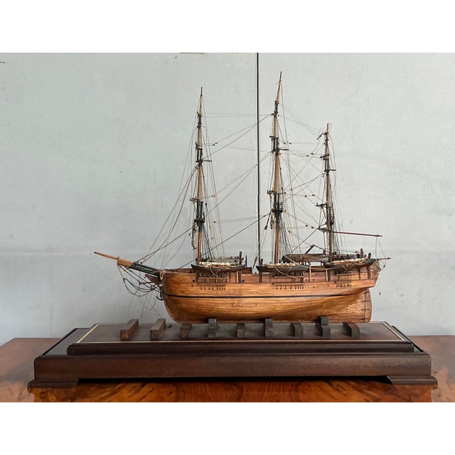 Mid 20th Century Vintage Coastal Scale Model Sailing Ship For Sale - Image 5 of 7