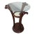 Art Nouveau Carved Wood and Glass Pedestal Side Table, Early 20th Century For Sale