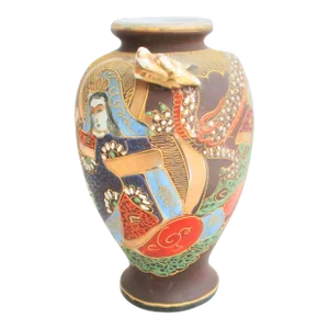 Satsuma Porcelain Vase Circa 1950s