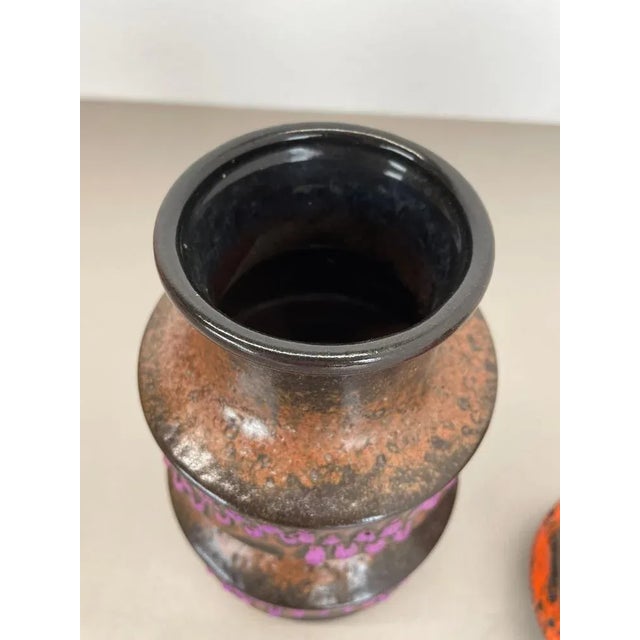 WGP Pink Orange Ceramic Fat Lava Vases from Scheurich, Germany, 1970s, Set of 2 For Sale - Image 11 of 18