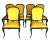 Serge Roche Style Yellow Dining Chairs - Set of 6 For Sale